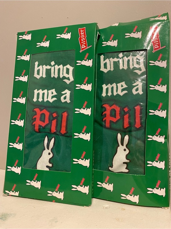 Other - Bring Me A Pilsner Green Novelty Socks - Pilsner Bunny Design